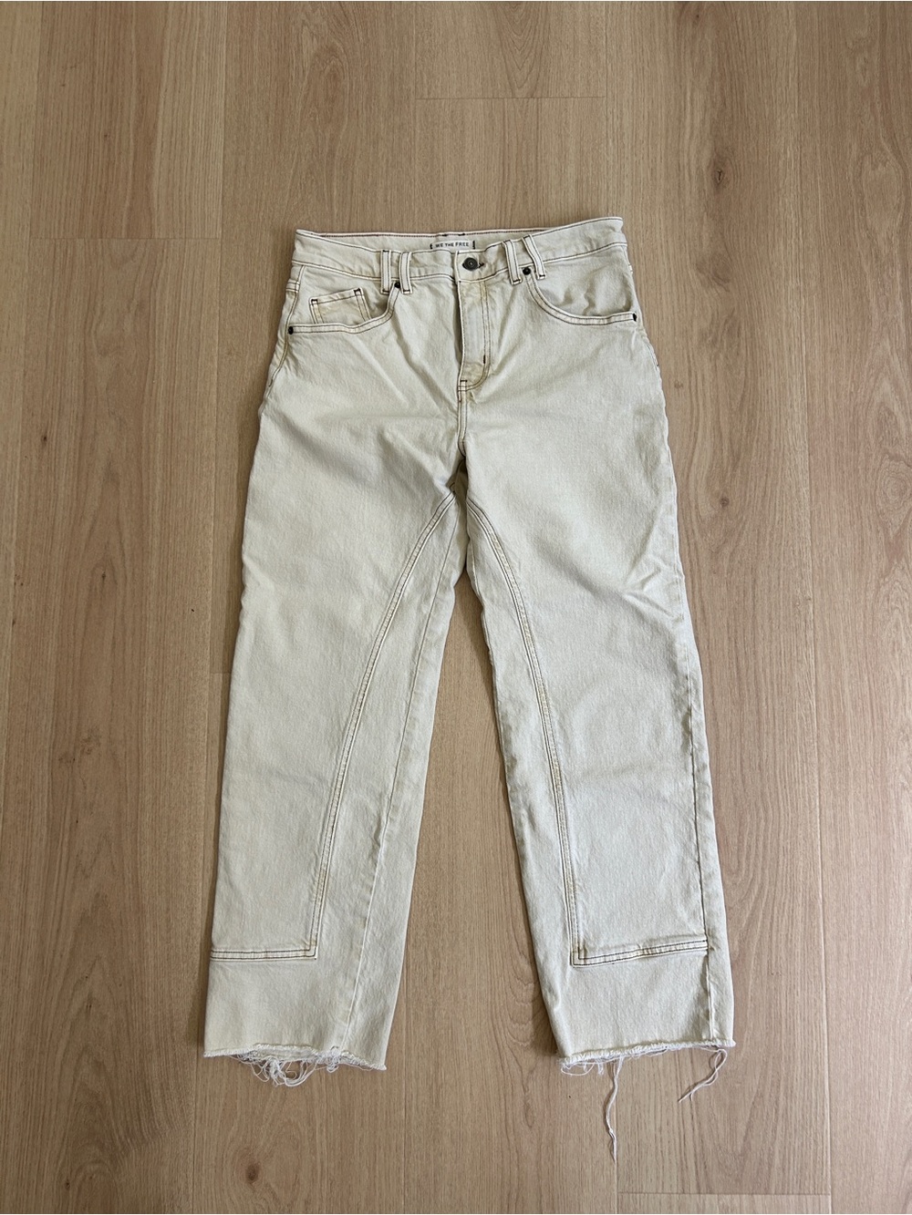 We The Free Off-White Straight-Leg Jeans